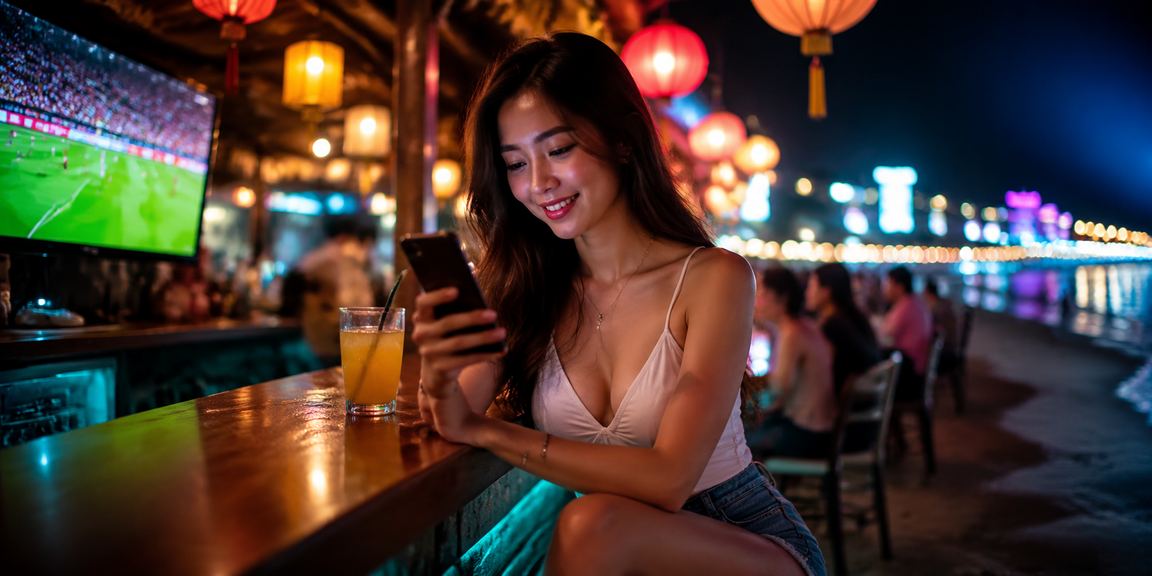 Người dùng tại quán cà phê Vũng Tàu theo dõi bóng đá trên điện thoại